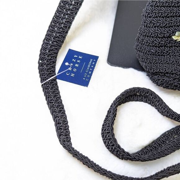 Crazy Horse by Liz Claiborne Women's Rose Handbag Black Size 6"x8" NWT - Picture 10 of 10